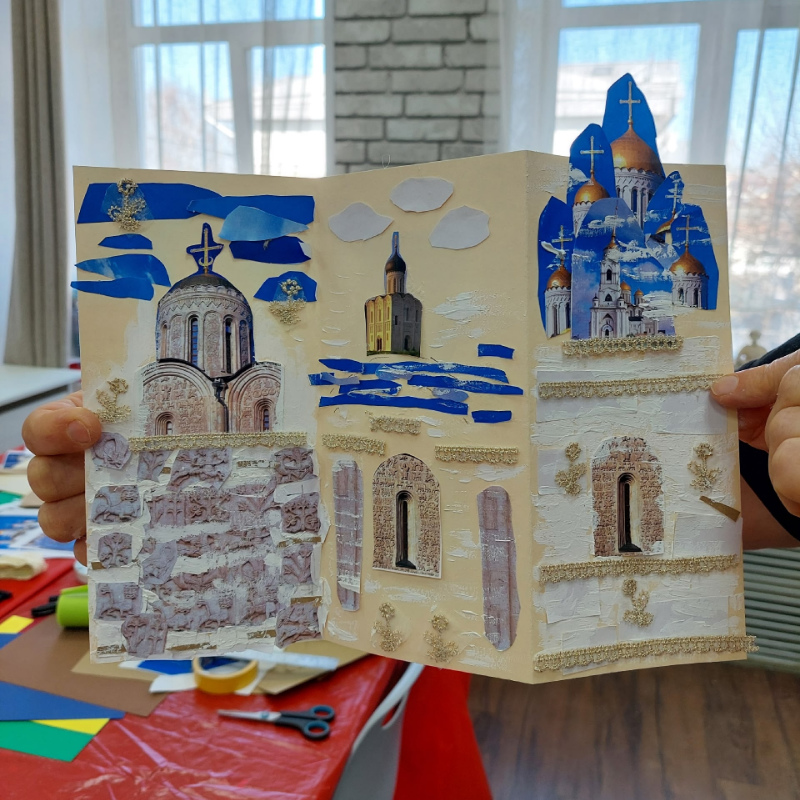 Авторская открытка-коллаж «Владимир белокаменный»